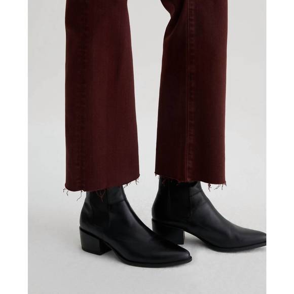 NEW AG JEANS high rise kinsley jeans in dark plum - Picture 4 of 6